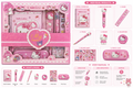 Kuromi Hellokitty Stationery Set Melody Diary Notepad Mini Notebook with Pen Ruler DIY Sticker Set  Gift