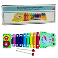 3-in-1 Wooden Xylophone & Educational Activity Toy