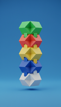 Stackable Geometric Puzzle Cubes