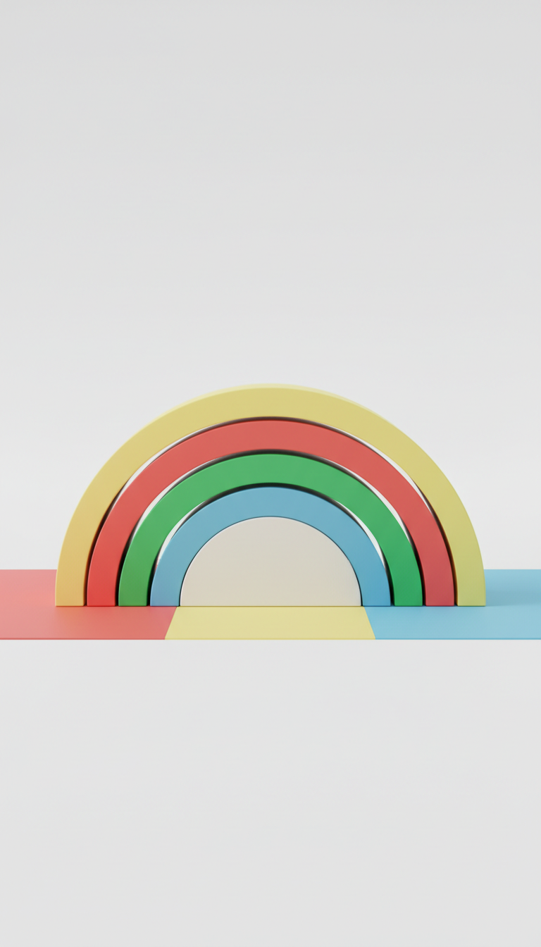 Rainbow Builder Blocks Solid Wood