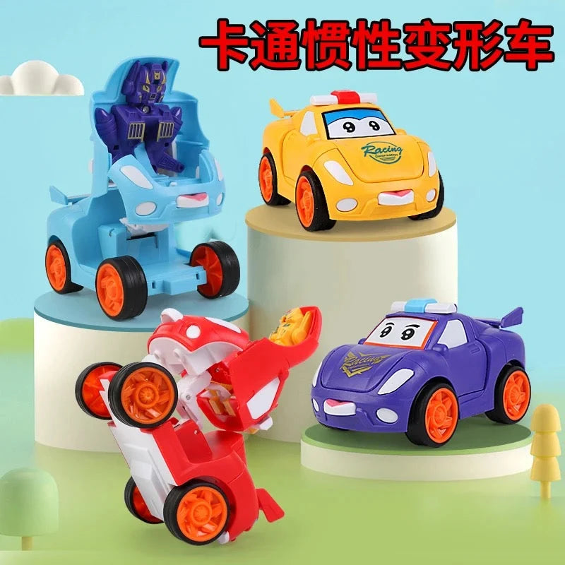 Cartoon Robot Transformer Mini Car