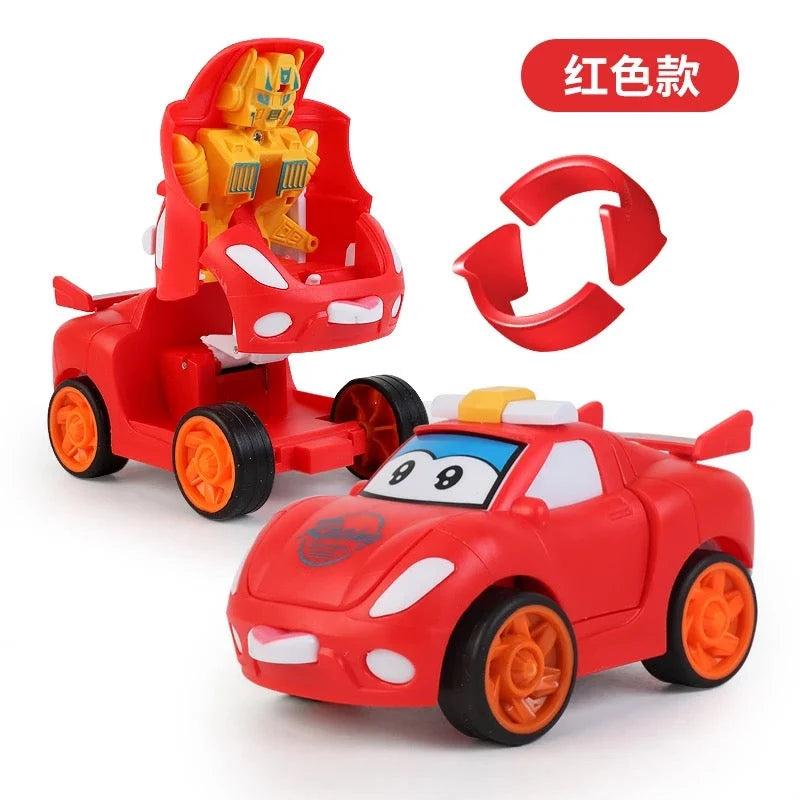 Cartoon Robot Transformer Mini Car