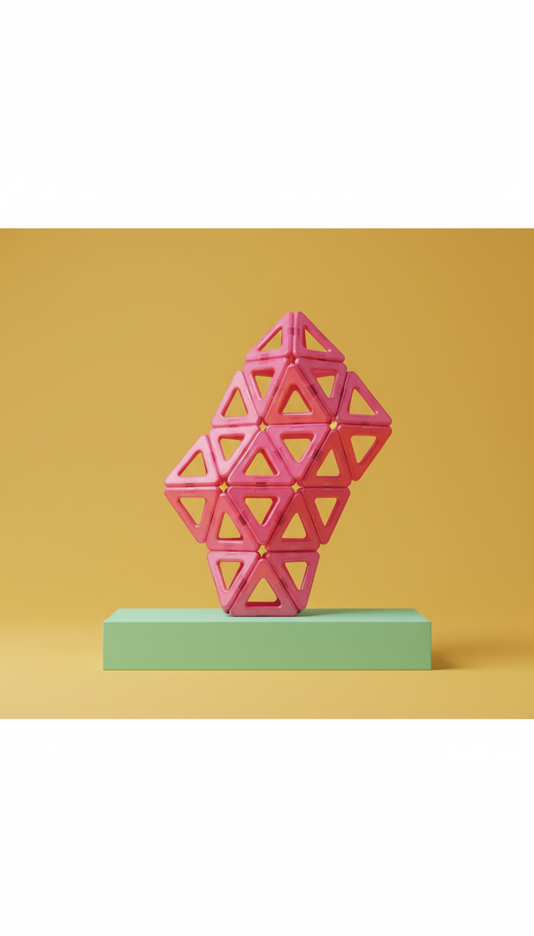 Berry Pink Magnetic Building Tiles