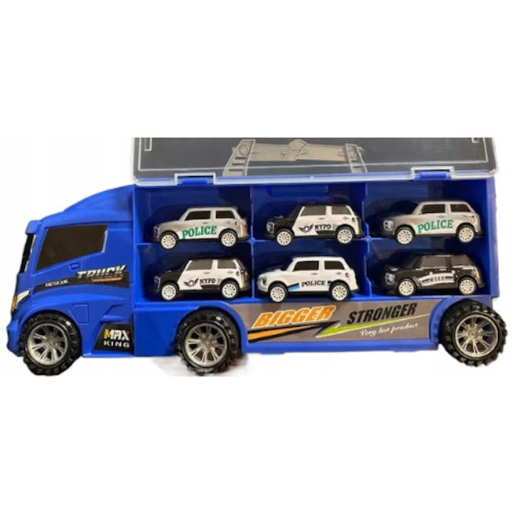 City Police Storage Truck &amp; Die-Cast Car Play Set (18 Pieces)